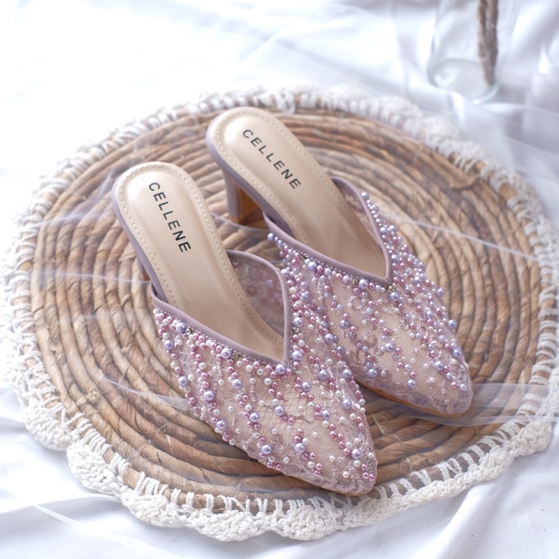 CELLENE Agypt Beads 7cm (7warna) Etalase 1 / wedding shoes brokat payet