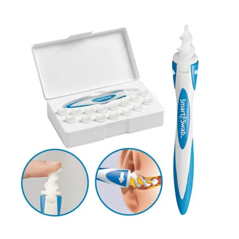 Smart Swab Pembersih Kotoran Telinga Cotton Bud Waxvac Ear Cleaner Removal Karet Lembut Gulung Putar