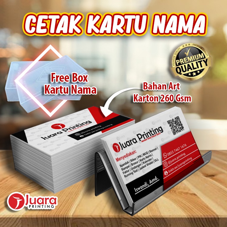 

CETAK KARTU NAMA FREE DESIGN | FREE LAMINASI GLOSSY/DOFF dan FREE BOX