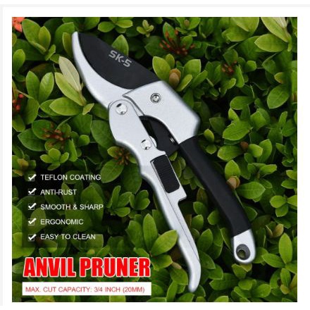 [Toserba_Emak] - Gunting Taman Ranting Tumbuhan Bunga Garden Pruning Shear Scissors - Silver