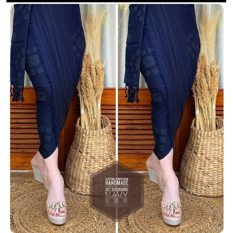 katun jumputan set selendang