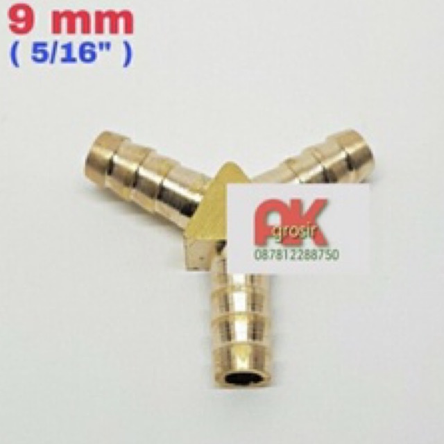 KOMPOR - Selang gas 9mm Cabang Y - T 3 sambungan selang gas
