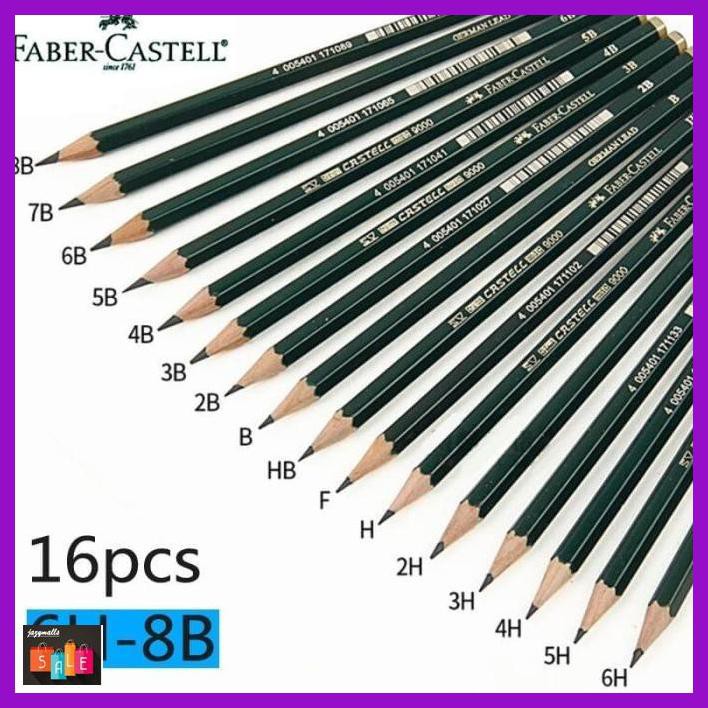 

Silutala- Pensil Kayu Faber Castell 6H 5H 4H 3H 2H H Hb F B 2B 3B 4B 5B 6B 7B 8B -Ori.