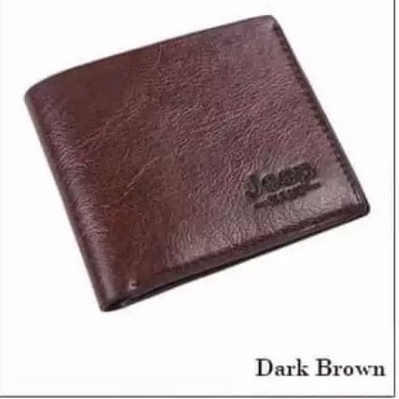 DOMP001 Dompet pria pendek JEEP kualitas Premium harga Murah Import-COKLAT TUA
