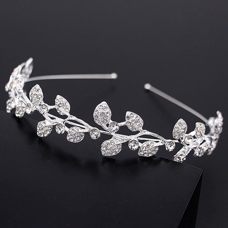 Bando Tiara Kristal Berlian Imitasi Warna Silver Untuk Pengantin/Ulang Tahun/Pernikahan