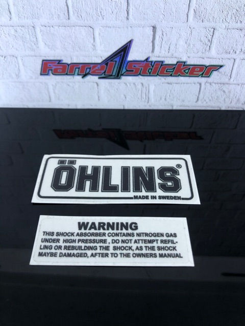 sticker shock stiker ohlins + warning