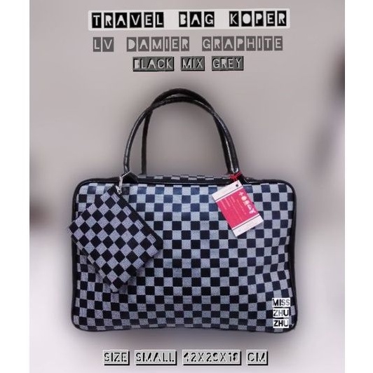 Travel Bag Koper @ Miss Zhu Zhu _ LV Damier Graphite _ tas traveling / tas pakaian /tas kosmetik MUA