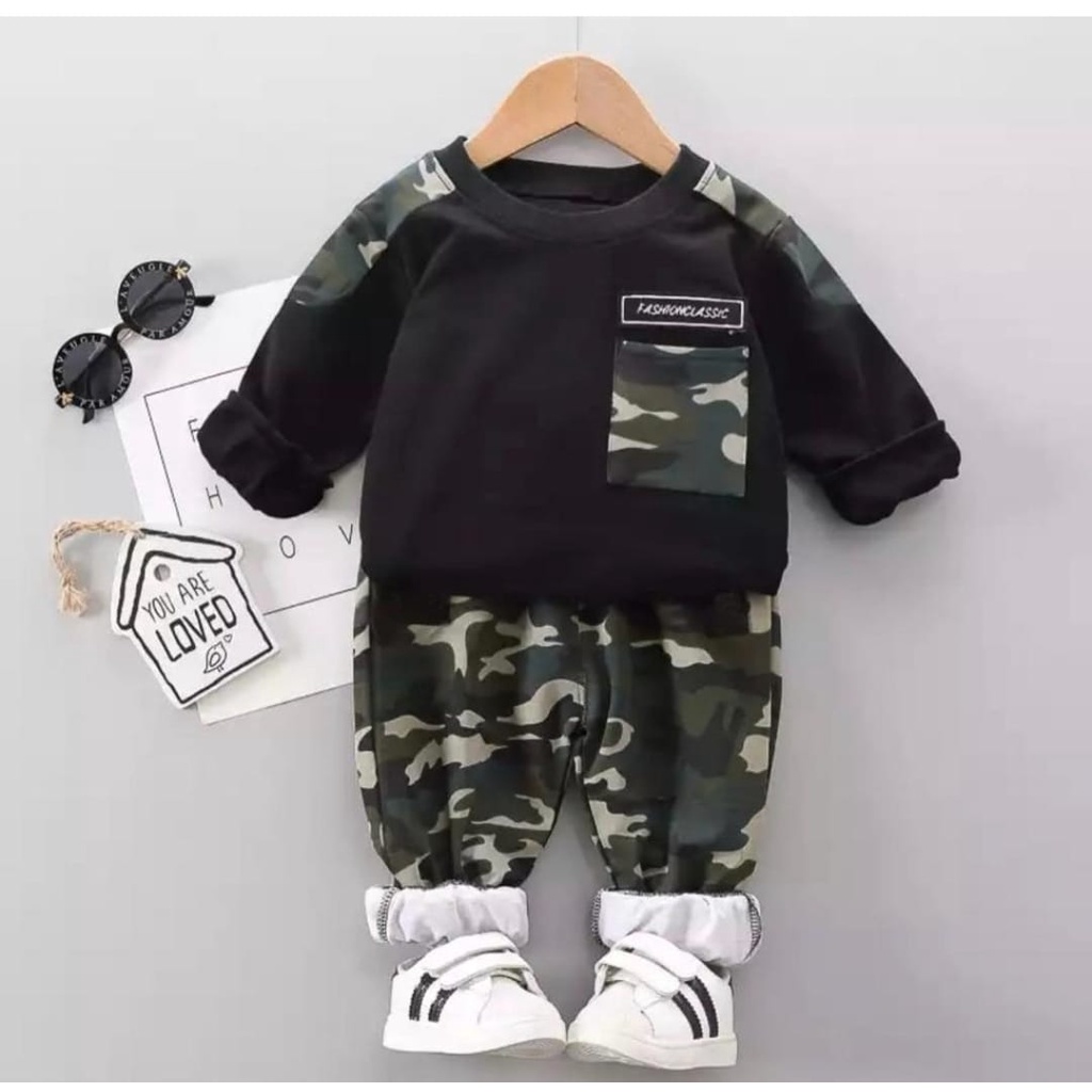 Setelan anak laki laki 1-5 thn motif army kids panjang baju anak laki laki baju anak termurah baju anak terlaris bisa pilih warna harga grosir