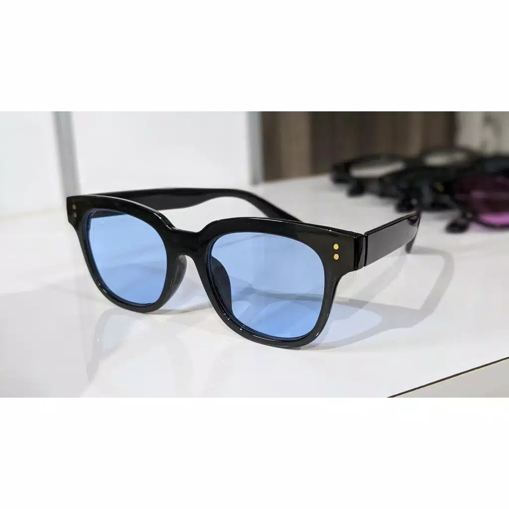 Kacamata Hitam Wanita Pria Lensa Sunglasses Korean Fashion Small Candy Color Import-BIRU