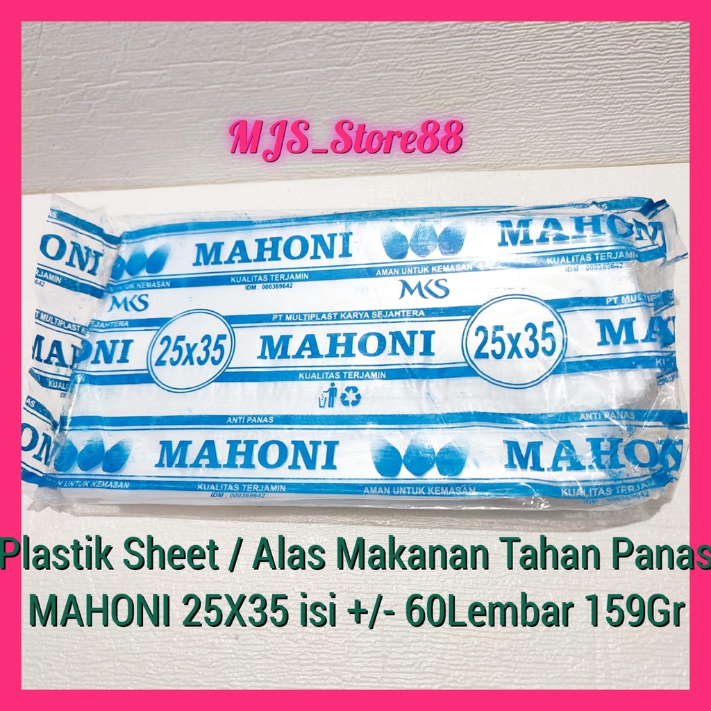 PLASTIK ALAS MAKANAN TAHAN PANAS MAHONI/PLASTIK SHEET MAHONI 25X35