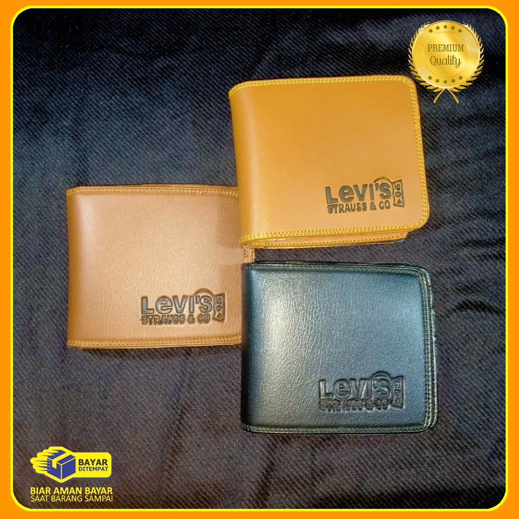 Fashion Dompet Pria pendek levis Bahan Kulit sintetik premium