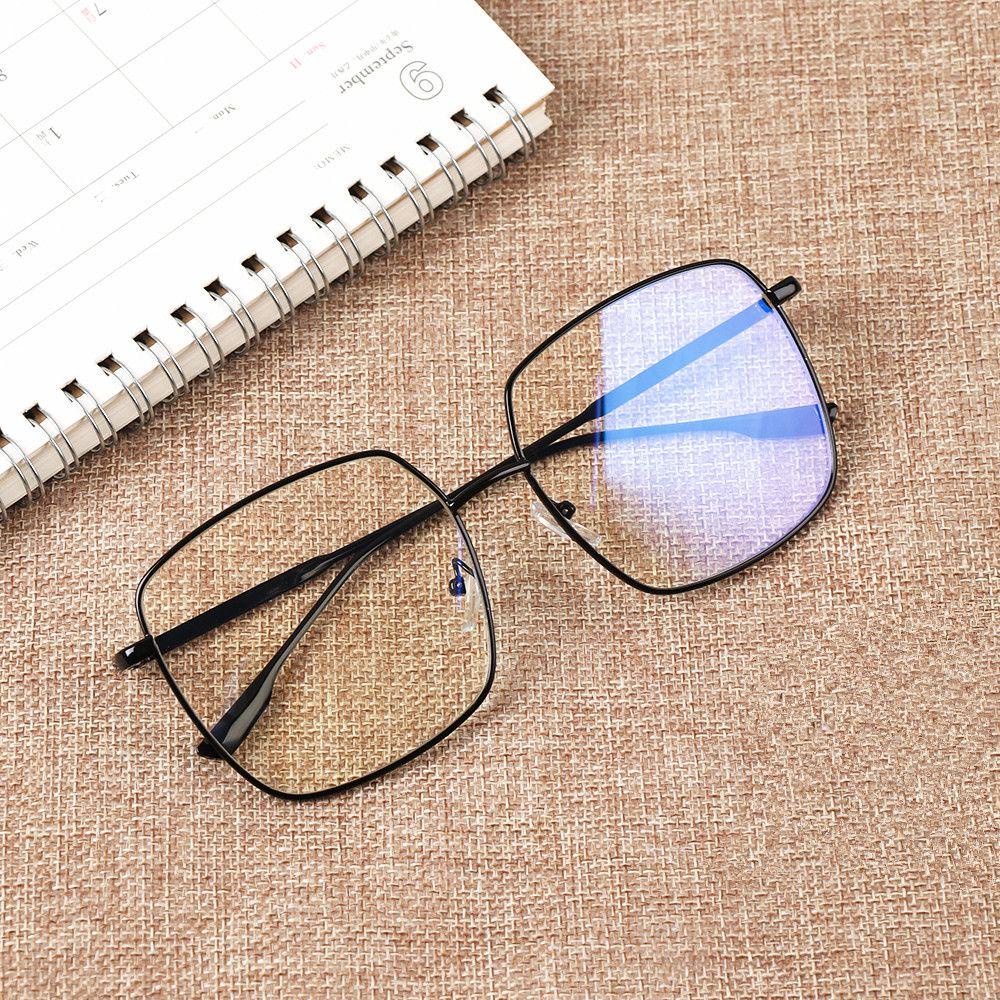 Suyo Kacamata Optik Frame Metal Bentuk Kotak Gaya Vintage Portabel Untuk Pria / Wanita