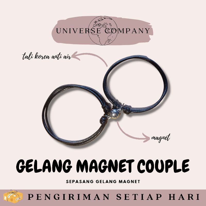 [UC] 2 PCS GELANG COUPLE MAGNET/GELANG TALI KOREA/GELANG MAGNET(BISA COD)