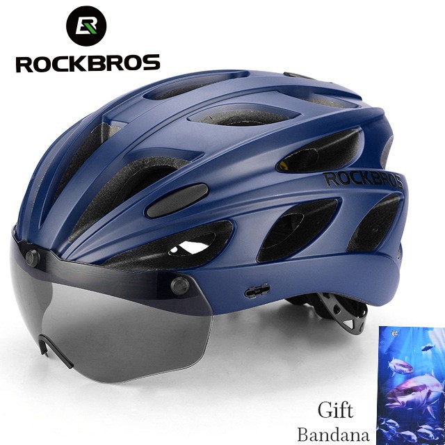 RockBros Helm  Sepeda  MTB  Dengan Kacamata Magnetik Ukuran  