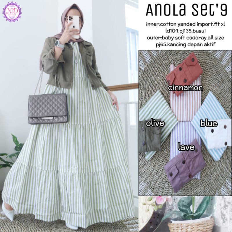 AM Anola set gamis jaket outer by N&B