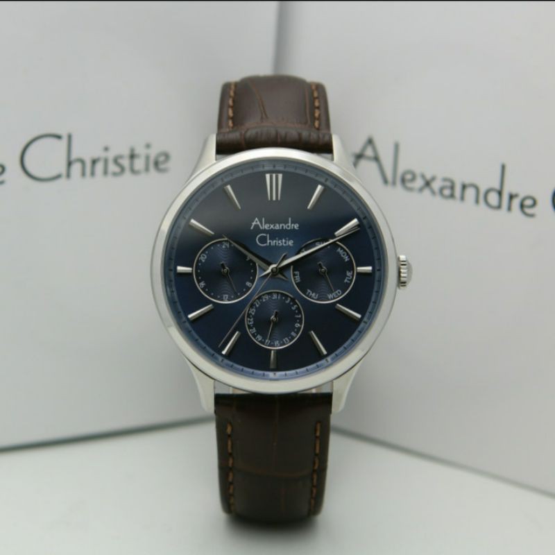ALEXANDRE CHRISTIE AC6569 SILVER BLUE BROWN PRIA.ORIGINAL GARANSI RESMI 1TAHUN