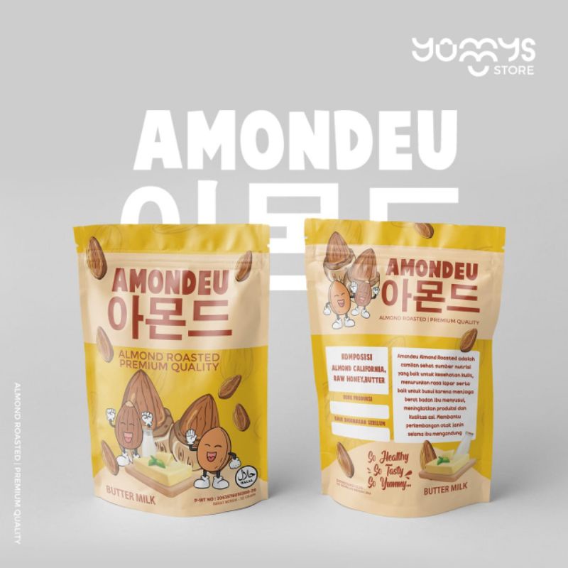 AMONDEU Kacang Almond Roasted Premium Quality dari Yummys