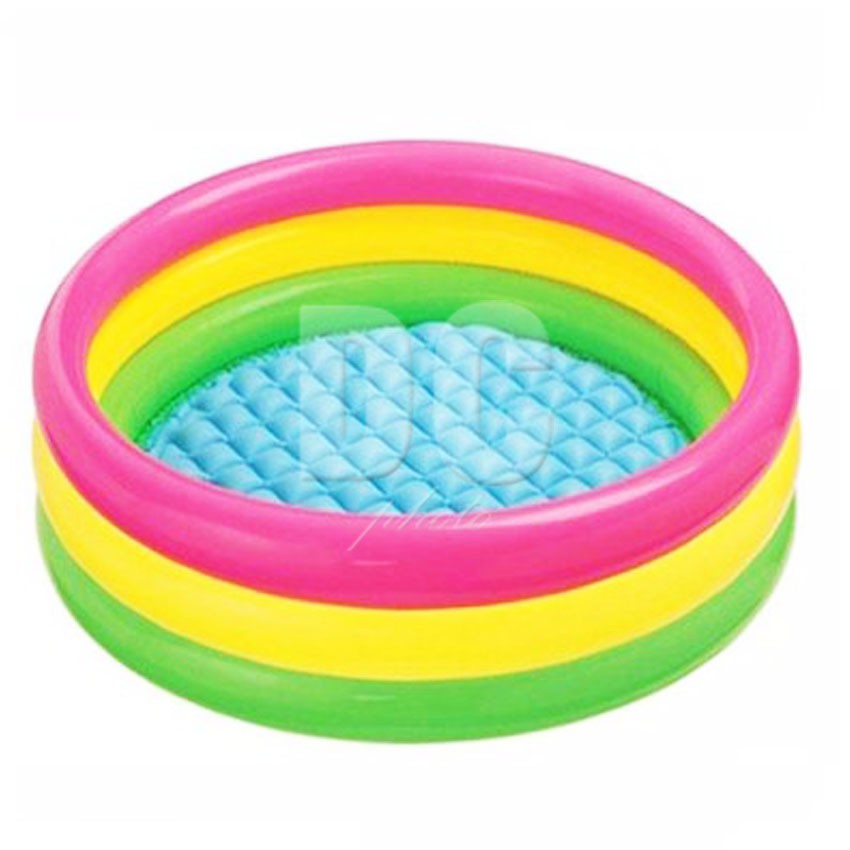 MALANG bs GOJEK Kolam Renang Anak INTEX 3 Ring Rainbow 57412 diameter 114 cm tinggi 25 cm