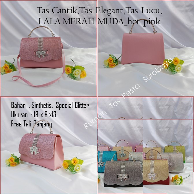 Tas Cantik,Tas Elegant,Tas Lucu,LALA MERAH MUDA_hot pink