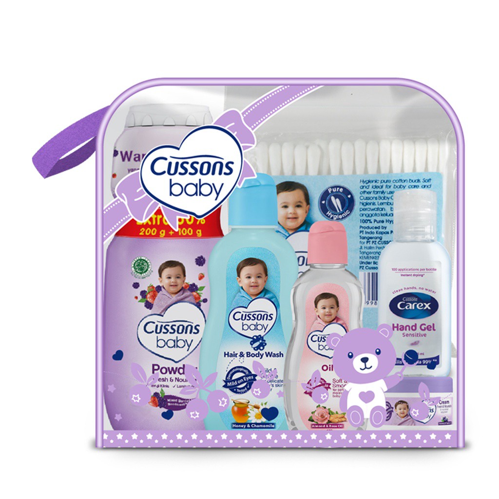 CUSSONS  / ZWITSAL / CUSSONS MURAH GIFT SET MINI / MEDIUM TOILETRIES BABY SHOWER PAKET HADIAH BAYI CUSSON S-CUSSONS MEDIUM UNGU