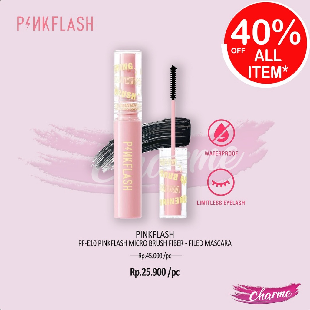 (READY &amp; ORI) Pinkflash Pink Flash Micro Brush Fiber-filled Mascara E10