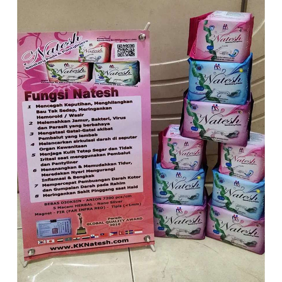 PAKET Hemat Pembalut Natesh Pantyliner 15pcs Day Siang 12pcs Night Malam 10pcs ANION KK Indonesia