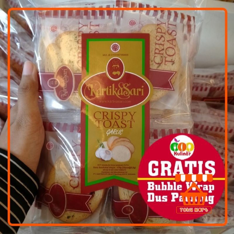 Kartika Sari - Crispy Toast GARLIC Kemasan Plastik (PACKING AMAN) - Kartikasari Bandung Oleh Oleh Ba