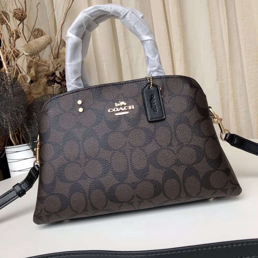 tas wanita handbag shoulder bag MINI LILLIE CARRYALL IN SIGNATURE CANVAS HANDBAG WOMEN ORIGINAL 91494