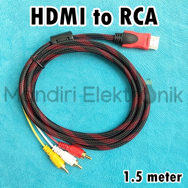 Kabel HDMI to RCA - Kabel HDMI to 3RCA Jaring Full HD - RCA To HDMI 1,5 Meter High Speed Gold Plated