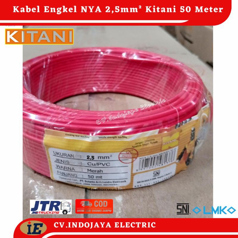 Kabel Kawat Nya 2,5mm² Kitani Kabel Panjang 50 meter Kabel Listrik Kawat Tunggal/engkel