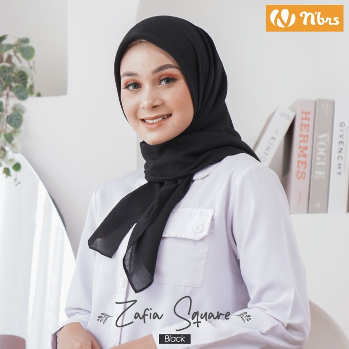 Nibras hijab ZAFIA SQUARE bahan voal superfine hiajb segi empat polos