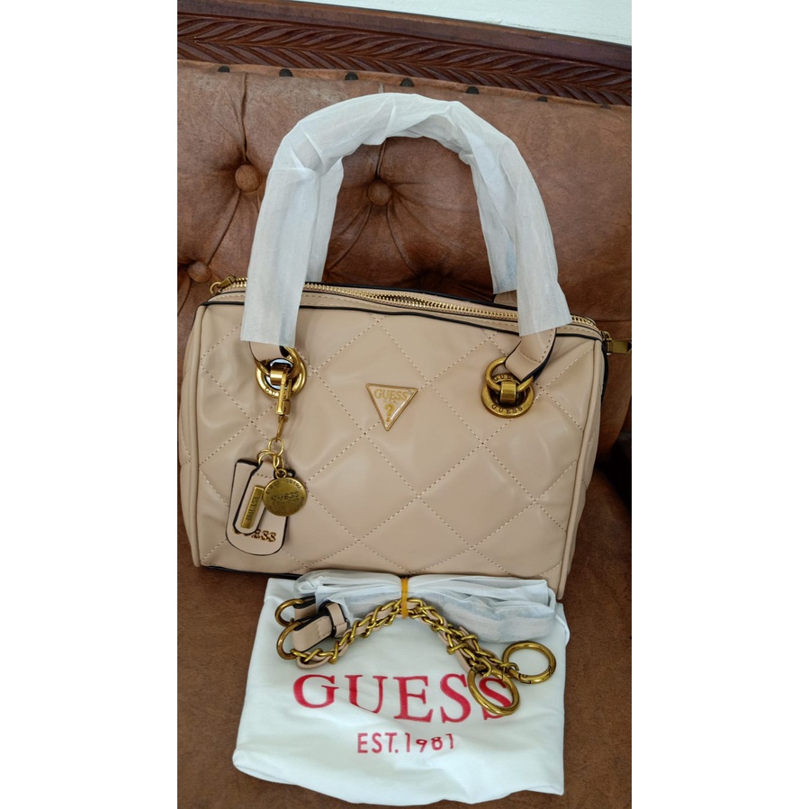 [IMPORTTMURAH] TAS WANITA/TAS SELEMPANG GUESS/SLING BAG GS CESSILY BOX SATCHEL FASHION IMPORT PREMIUM#193900