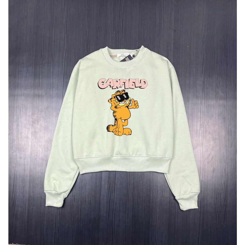 sweater crewneck crop pnb garfield free bag