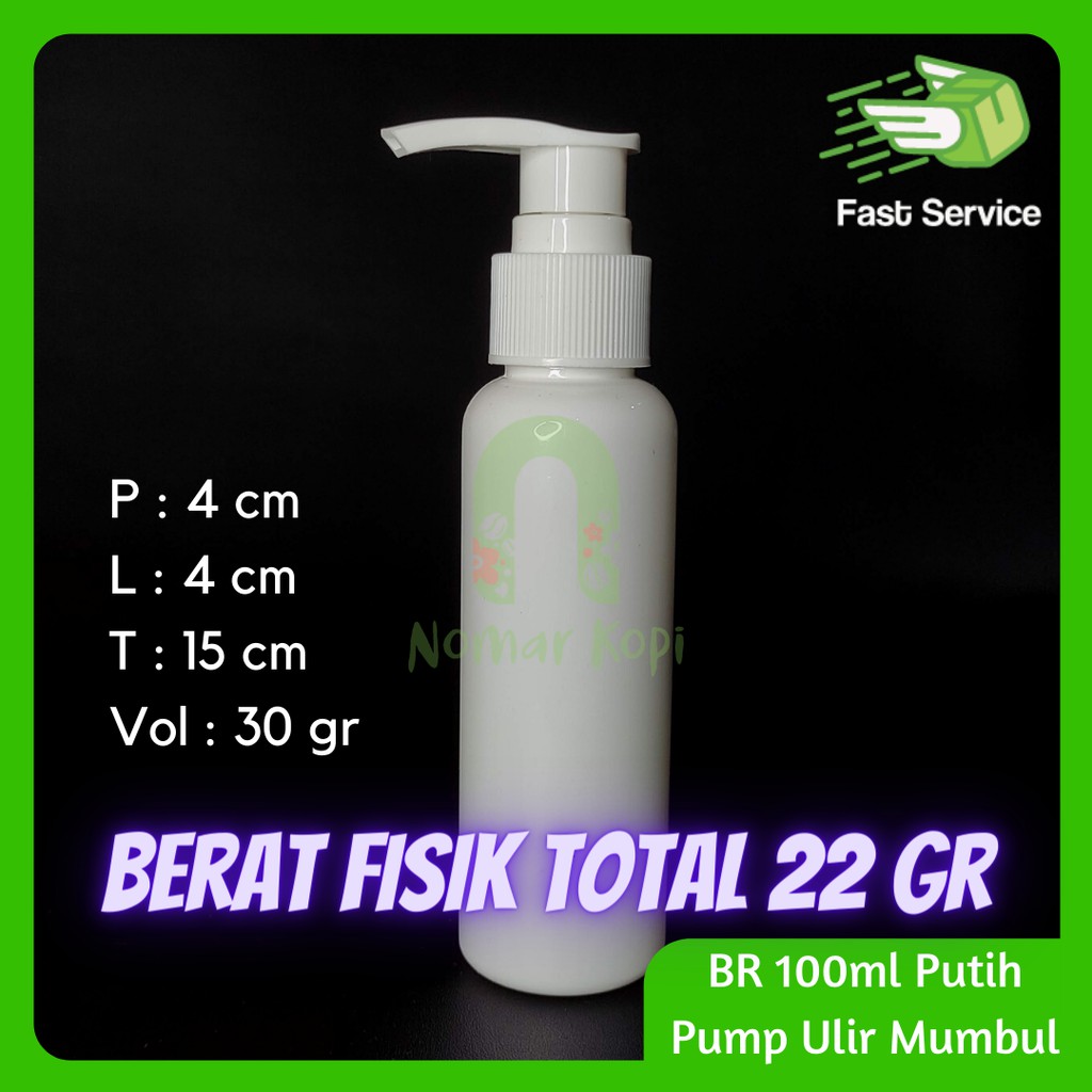 Botol 100ml BR PUTIH Pump Lotion