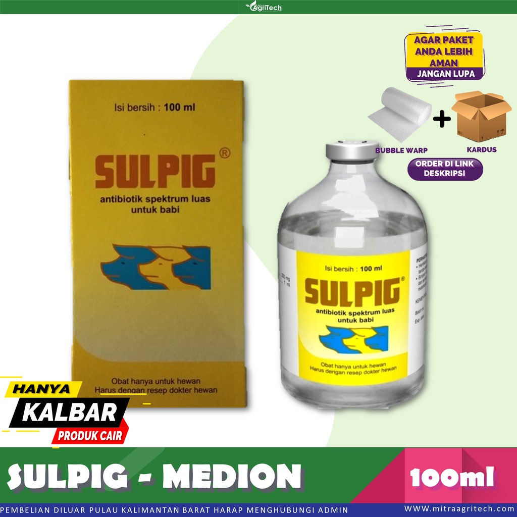 SULPIG 100 ml OBAT INJEKSI ANTIBIOTIK BABI SPEKTRUM LUAS MEDION