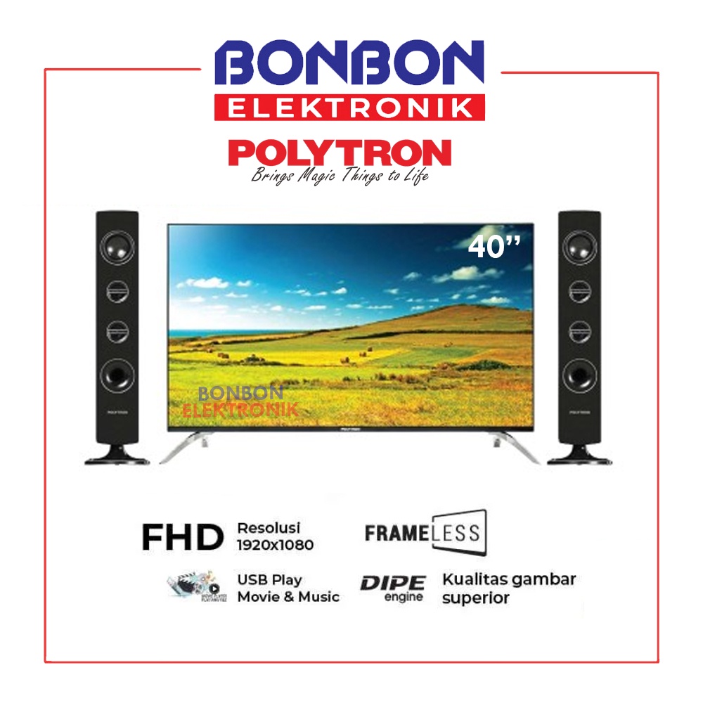 Polytron LED TV 40 Inch PLD 40T8950 + Speaker Tower