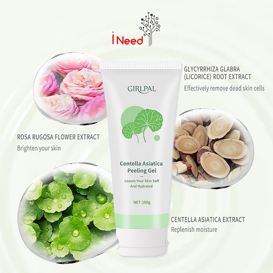 (INEED) [BPOM] GIRLPAL Centella Asiatica Peeling Gel - Aloe Vera Gel - CHARCOAL 100GR