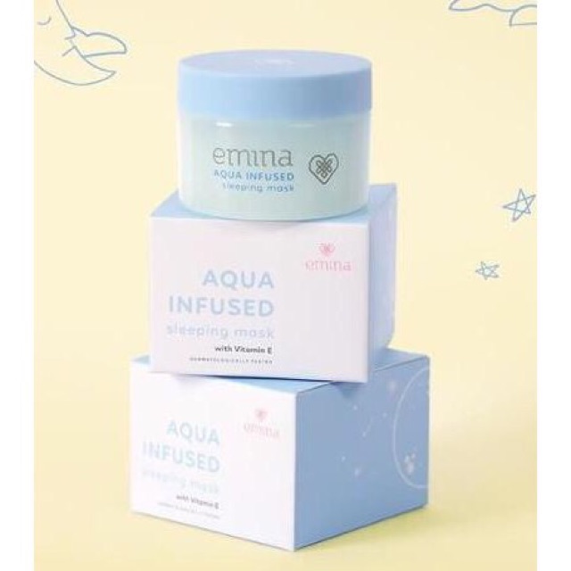 `ღ´ PHINKL `ღ´ ╰☆☆ 𝔢мιℕά ☆☆╮ Emina infused water sleeping mask masker tidur pelembab memperbaiki skin barrier