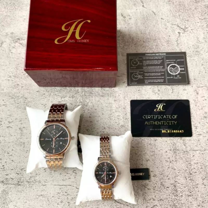 JAM TANGAN COUPLE/SATUAN KODE 8138 JIMSHONEY ( JT 8138 )