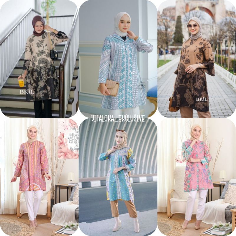 M-L-XL-XXL Batik Tunik wanita ASJ SA HRB026 Kenongo Pekalongan Sogan Tulis