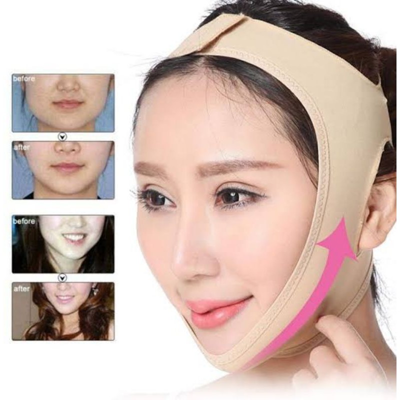 3D SHAPE OVAL FACE SLIM LIFT UP BELT DOUBLE CHIN SABUK PENIRUS WAJAH PIPI  (BEIGE)