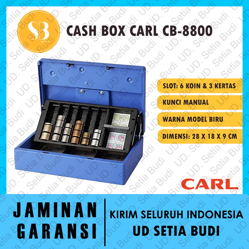 Cash Box Carl CB-8800 Biru Safety Box CB8800