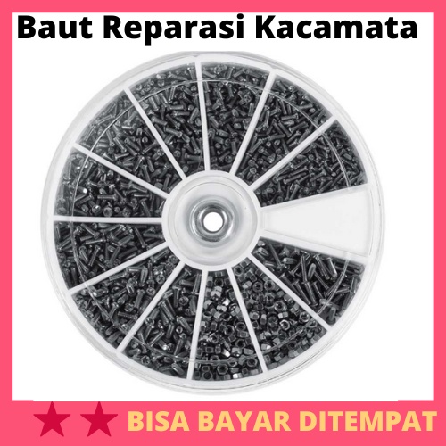 Baut Reparasi Kacamata Sunglasses Repair Nuts 600 PCS / Baut Baud Mur Engsel Kacamata Sekrup Skrup K