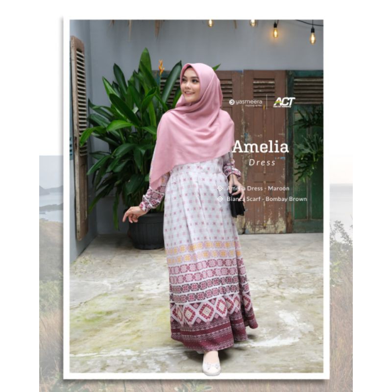 AMELIA DRESS ORIGINAL BY YASMEERA/ GAMIS YASMEERA TERBARU/ GAMIS MOTIF ORIGINAL YASMEERA /BEST SELLE