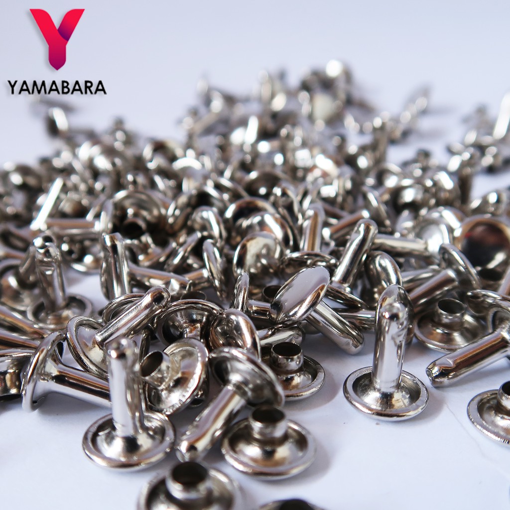 PAKU KELING RIVET DUA SISI | SILVER | PAKU CENTANG 9 MM BOLAK BALIK