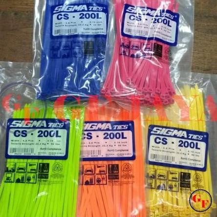 

TERBARU Kabel Ties / Cable Tie Sigma 200 L Biru Merah Pink Hijau Orange Kuning