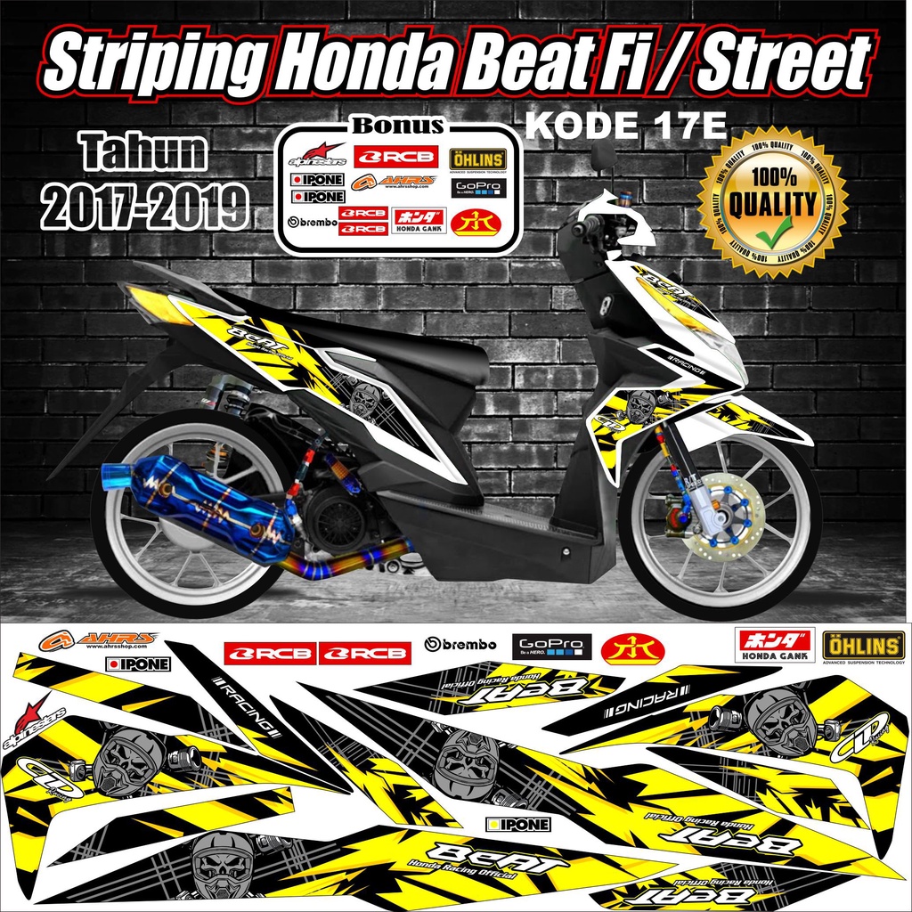 Striping Beat 2017-2019 Stiker Lis Motor Beat kode 17