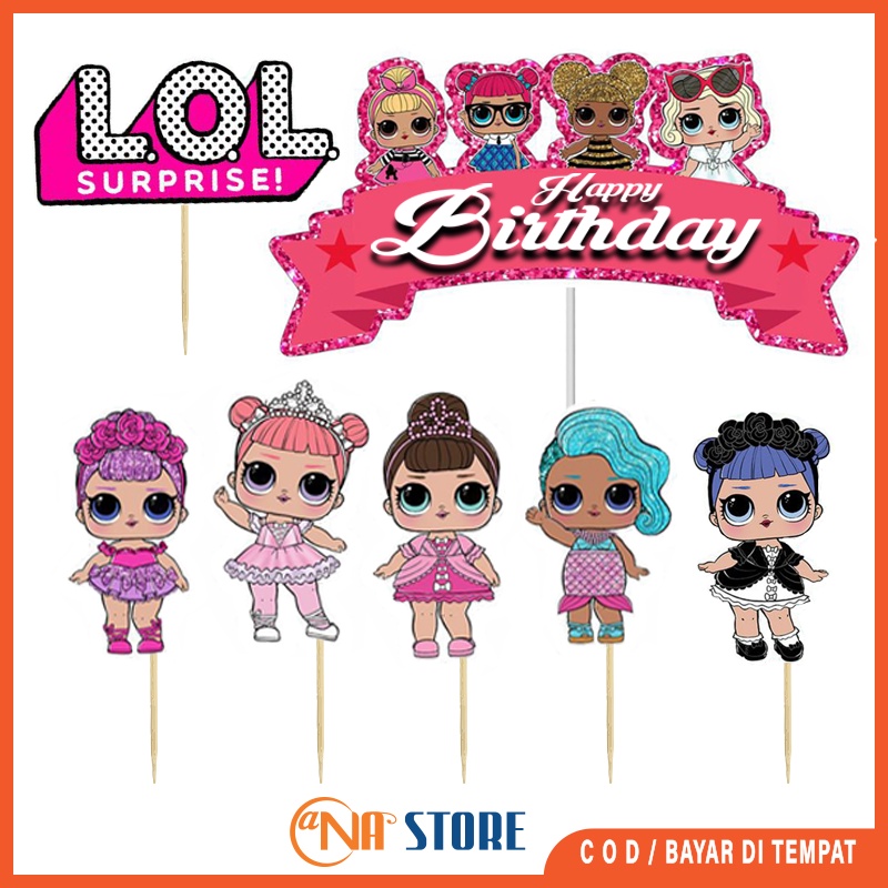 

TOPPER CAKE HAPPY BIRTHDAY HIASAN KUE ULANG TAHUN KARAKTER LOL