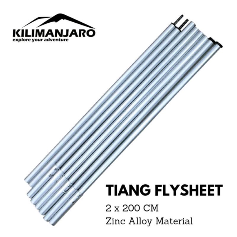 Tiang Flysheet 2 x 200 CM Alloy - Pole Flysheet - Awning Flysheet