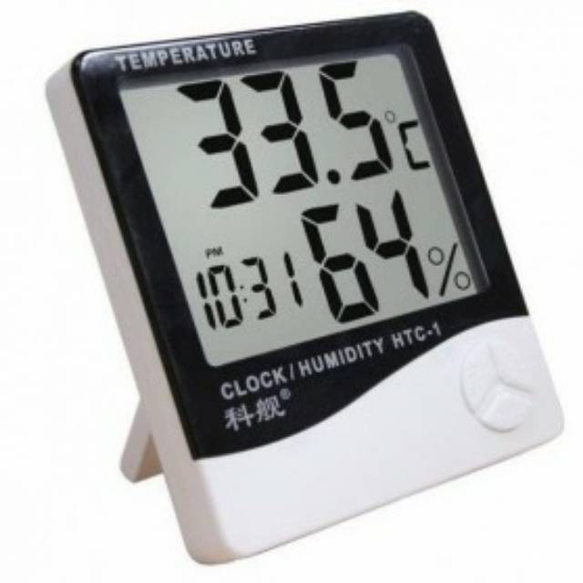 Taffware Digital Multifunction Temperature Humidity Meter + Clock Date Calender HTC-1 putih Grab